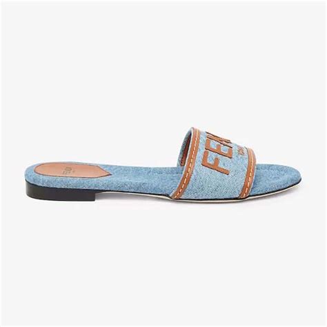 fendi navy blue women slides|Women's Designer Slides .